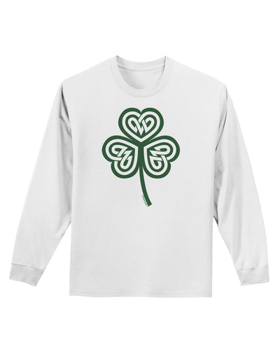 Celtic Knot Irish Shamrock Adult Long Sleeve Shirt-Long Sleeve Shirt-TooLoud-White-Small-Davson Sales