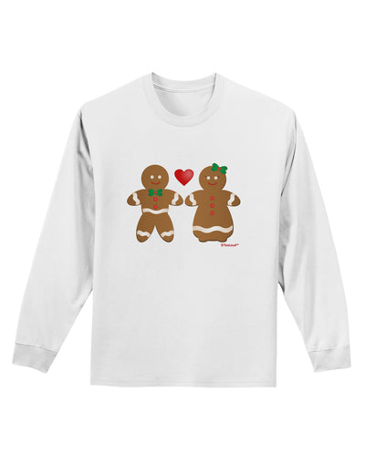 Gingerbread Man and Gingerbread Woman Couple Adult Long Sleeve Shirt by TooLoud-Long Sleeve Shirt-TooLoud-White-Small-Davson Sales