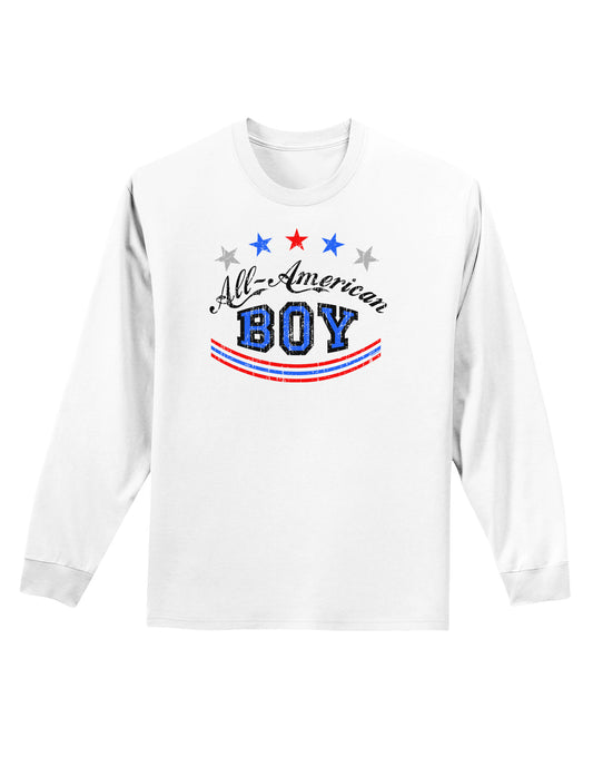 All-American Boy Adult Long Sleeve Shirt-Long Sleeve Shirt-TooLoud-White-Small-Davson Sales