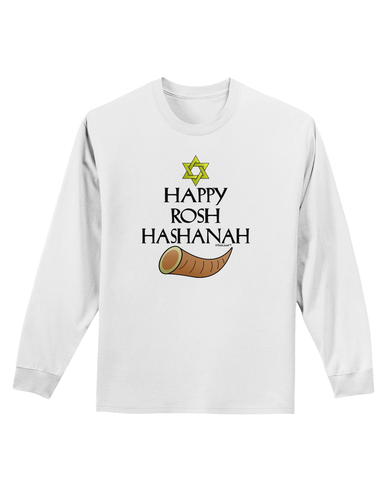 Happy Rosh Hashanah Adult Long Sleeve Shirt-Long Sleeve Shirt-TooLoud-White-Small-Davson Sales
