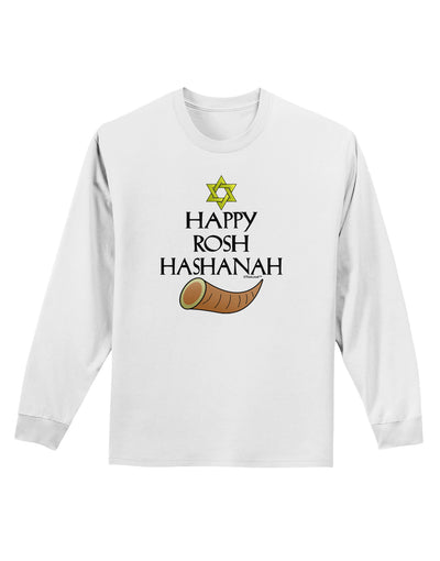 Happy Rosh Hashanah Adult Long Sleeve Shirt-Long Sleeve Shirt-TooLoud-White-Small-Davson Sales