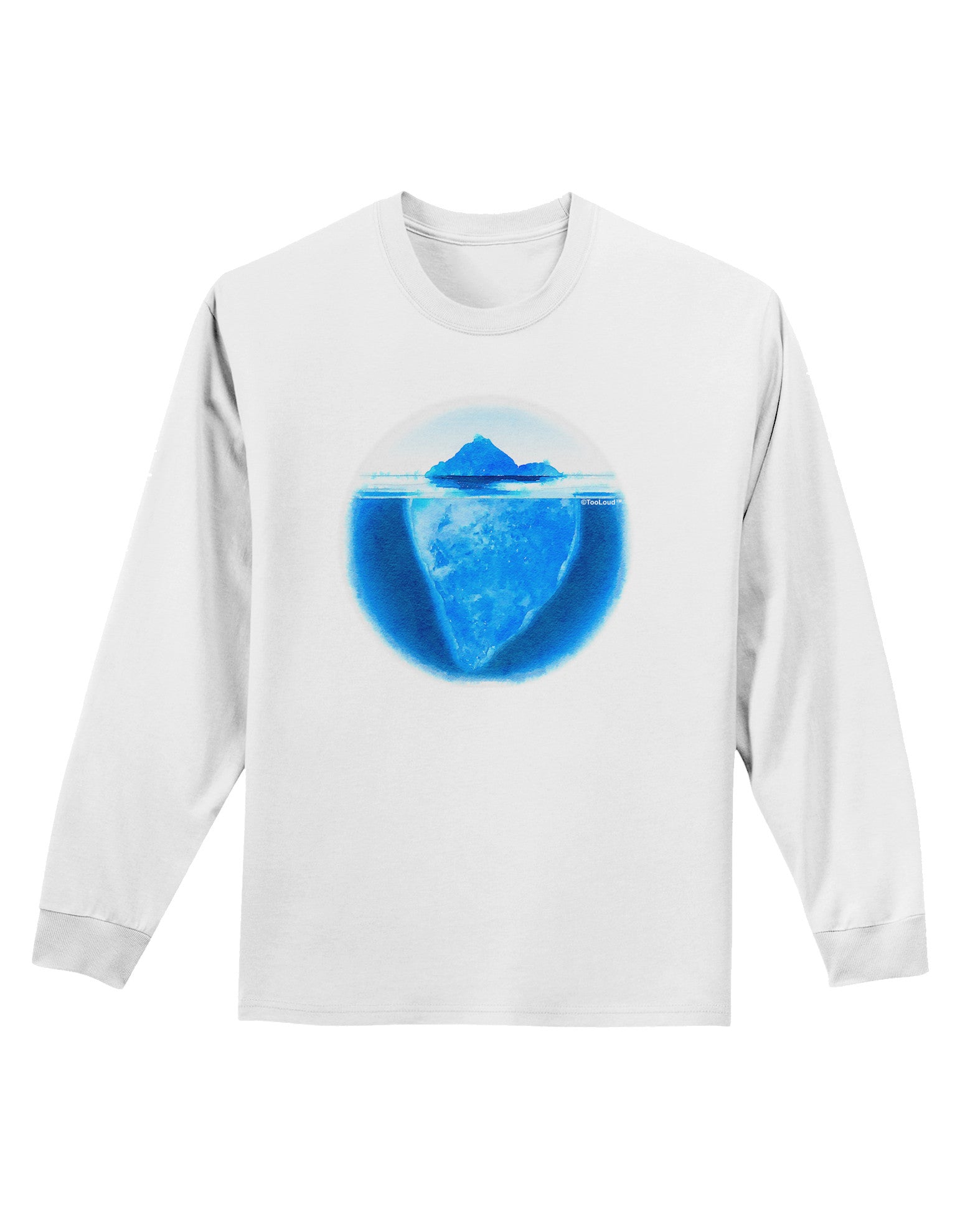 Iceberg Watercolor Adult Long Sleeve Shirt-Long Sleeve Shirt-TooLoud-White-Small-Davson Sales