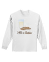 Milk and Cookies Design Text Adult Long Sleeve Shirt-Long Sleeve Shirt-TooLoud-White-Small-Davson Sales