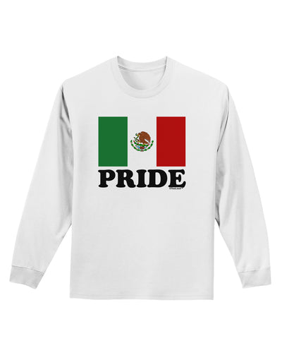 Mexican Pride - Mexican Flag Adult Long Sleeve Shirt by TooLoud-Long Sleeve Shirt-TooLoud-White-Small-Davson Sales