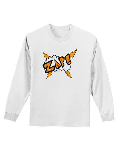 Onomatopoeia ZAP Adult Long Sleeve Shirt-Long Sleeve Shirt-TooLoud-White-Small-Davson Sales