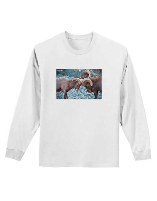 CO Bighorn Head Butt Adult Long Sleeve Shirt-Long Sleeve Shirt-TooLoud-White-Small-Davson Sales