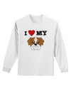 I Heart My - Cute Bulldog - Red Adult Long Sleeve Shirt by TooLoud-Long Sleeve Shirt-TooLoud-White-Small-Davson Sales