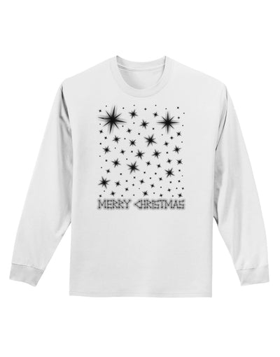 Merry Christmas Shining Night Stars Adult Long Sleeve Shirt-Long Sleeve Shirt-TooLoud-White-Small-Davson Sales