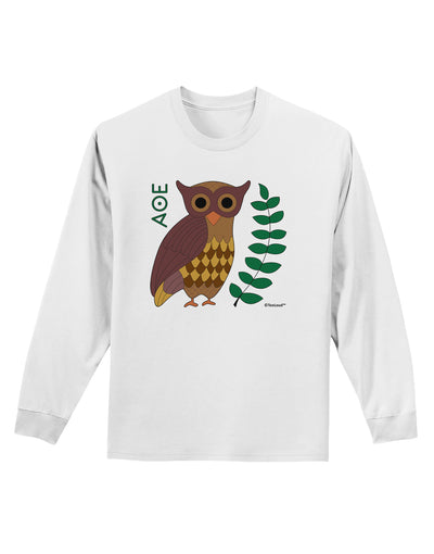 Owl of Athena Adult Long Sleeve Shirt by TooLoud-Long Sleeve Shirt-TooLoud-White-Small-Davson Sales