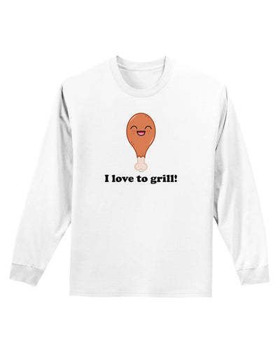 I Love to Grill Adult Long Sleeve Shirt-Long Sleeve Shirt-TooLoud-White-Small-Davson Sales