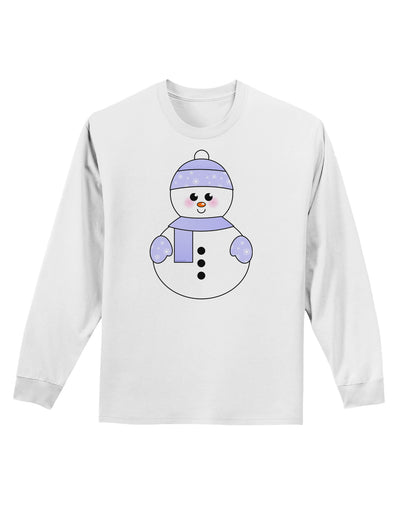 Cute Snowman With Hat and Scarf Christmas Adult Long Sleeve Shirt-Long Sleeve Shirt-TooLoud-White-Small-Davson Sales