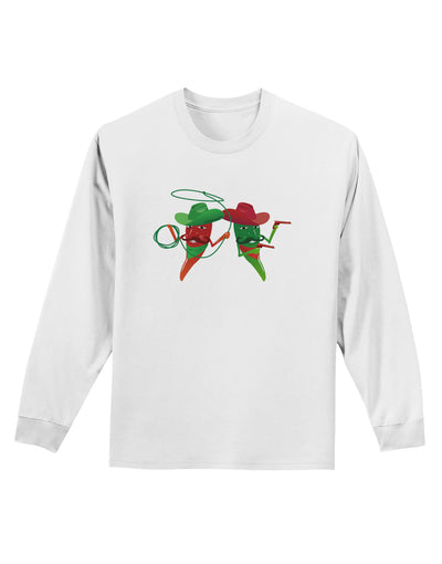 Cowboy Chili Peppers Adult Long Sleeve Shirt-Long Sleeve Shirt-TooLoud-White-Small-Davson Sales