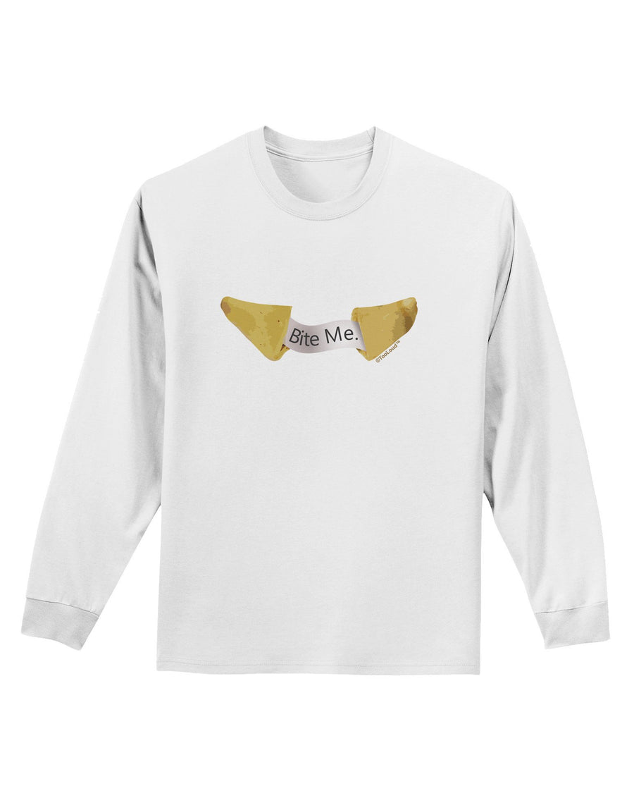 Bite Me - Fortune Cookie Adult Long Sleeve Shirt-Long Sleeve Shirt-TooLoud-White-XXXX-Large-Davson Sales