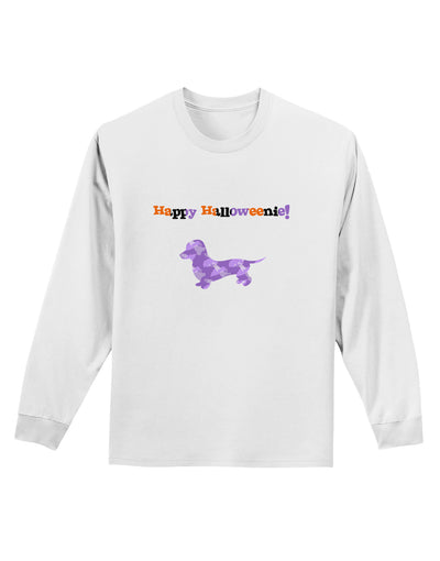 Happy Halloweenie Doxie Dog Halloween Adult Long Sleeve Shirt-Long Sleeve Shirt-TooLoud-White-Small-Davson Sales