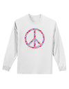 Peace Sign Hearts Adult Long Sleeve Shirt-Long Sleeve Shirt-TooLoud-White-Small-Davson Sales