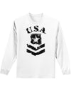 USA Military Army Stencil Logo Adult Long Sleeve Shirt-Long Sleeve Shirt-TooLoud-White-Small-Davson Sales