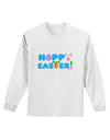 Cute Decorative Hoppy Easter Design Adult Long Sleeve Shirt by TooLoud-Long Sleeve Shirt-TooLoud-White-Small-Davson Sales