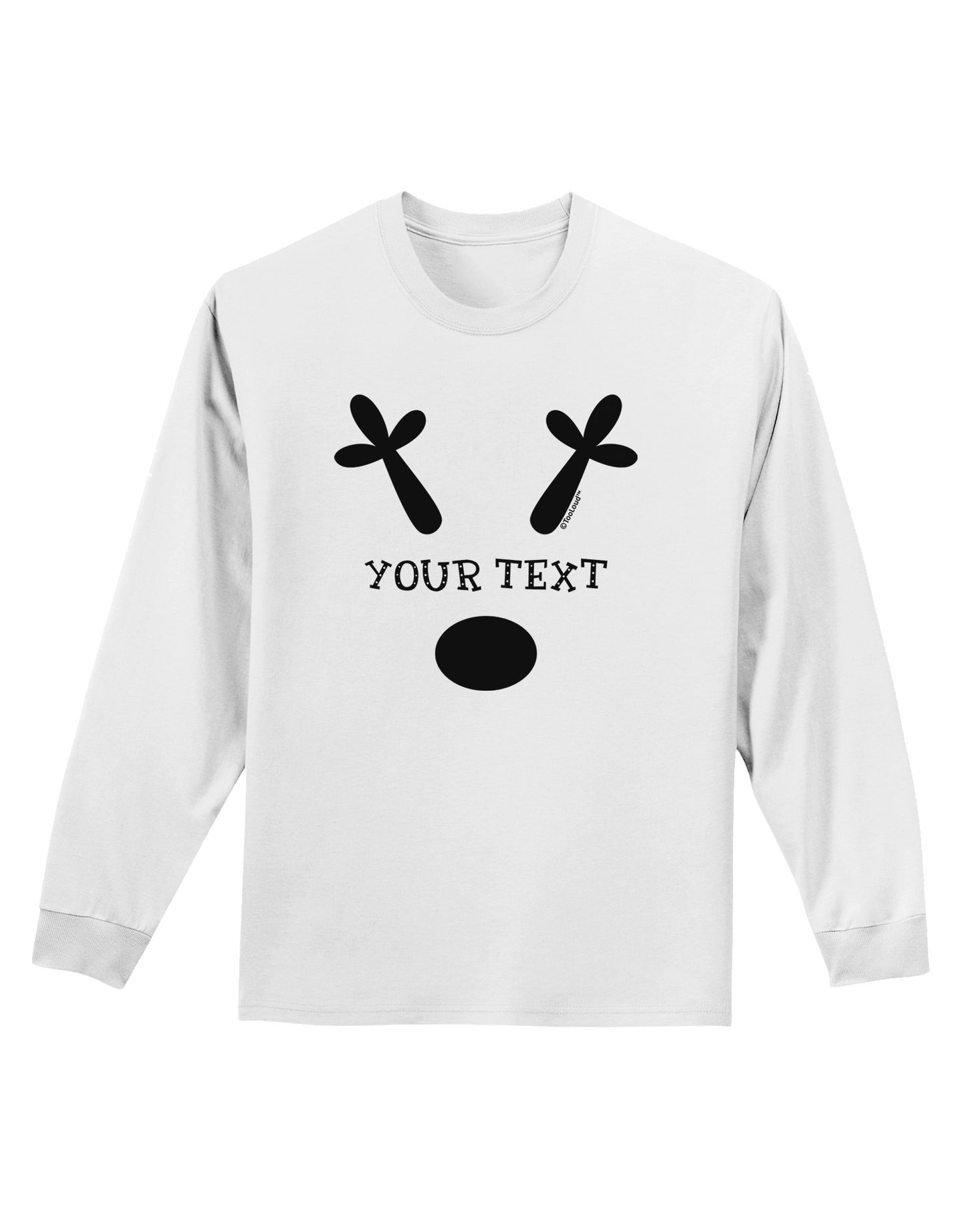 Personalized Matching Reindeer Family Design - Your Text Adult Long Sleeve Shirt-Long Sleeve Shirt-TooLoud-White-Small-Davson Sales