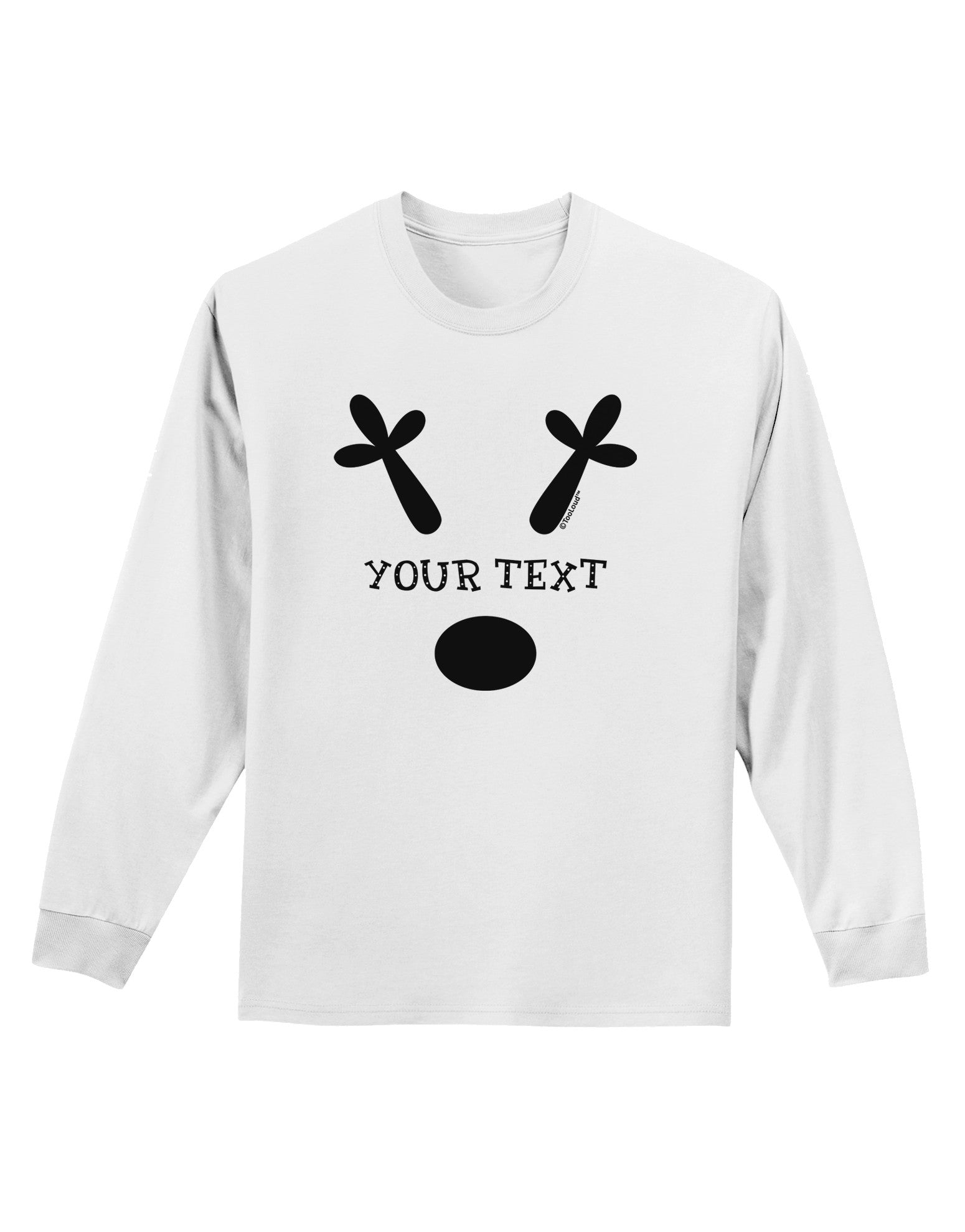 Personalized Matching Reindeer Family Design - Your Text Adult Long Sleeve Shirt-Long Sleeve Shirt-TooLoud-White-Small-Davson Sales