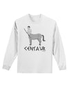 Greek Mythology Centaur Design - Grayscale - Text Adult Long Sleeve Shirt by TooLoud-Long Sleeve Shirt-TooLoud-White-Small-Davson Sales