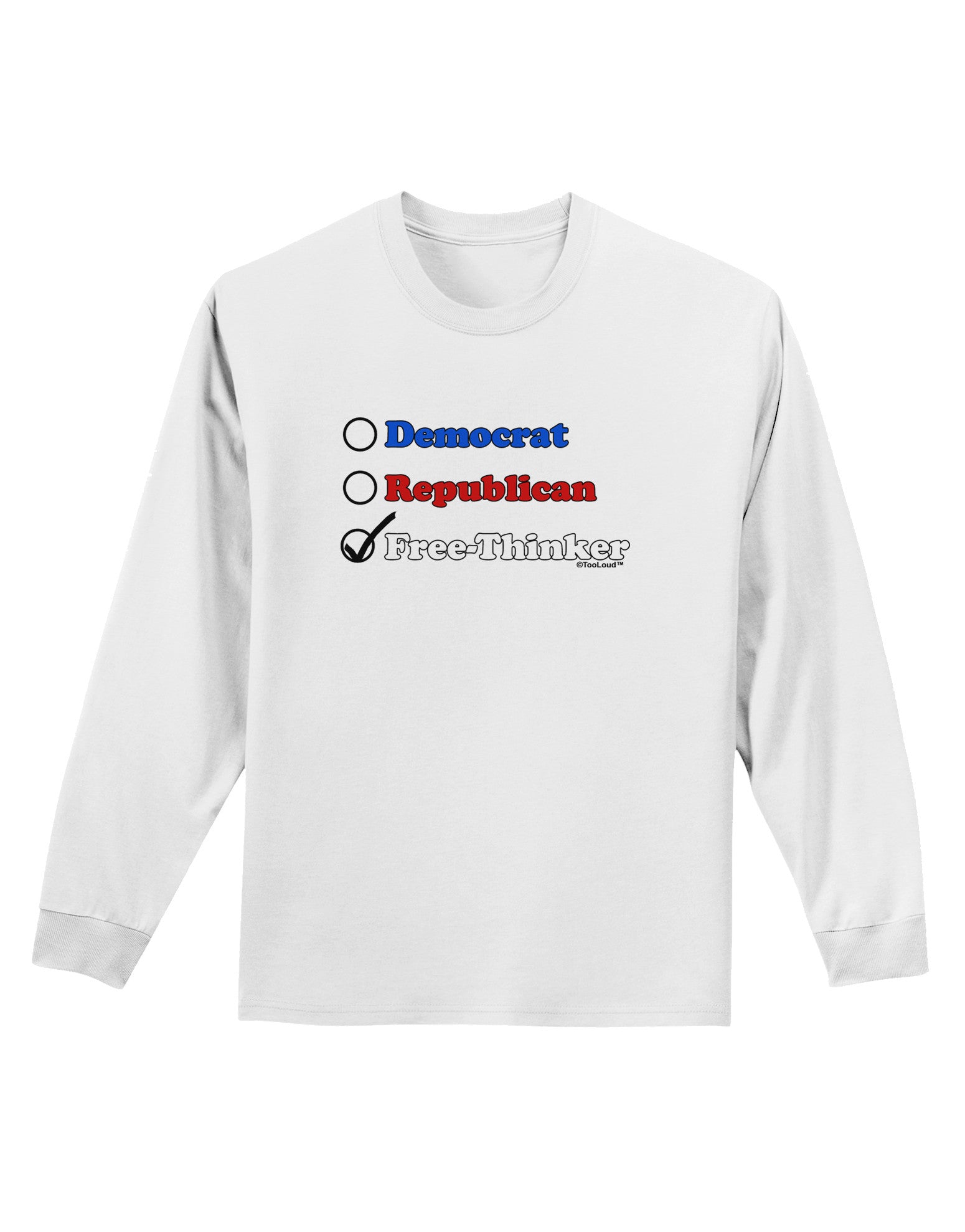Free Thinker Checklist Adult Long Sleeve Shirt-Long Sleeve Shirt-TooLoud-White-Small-Davson Sales