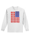 Beer Pong Flag Adult Long Sleeve Shirt-Long Sleeve Shirt-TooLoud-White-Small-Davson Sales