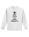 Keep Calm and Open Presents Christmas Adult Long Sleeve Shirt-Long Sleeve Shirt-TooLoud-White-Small-Davson Sales