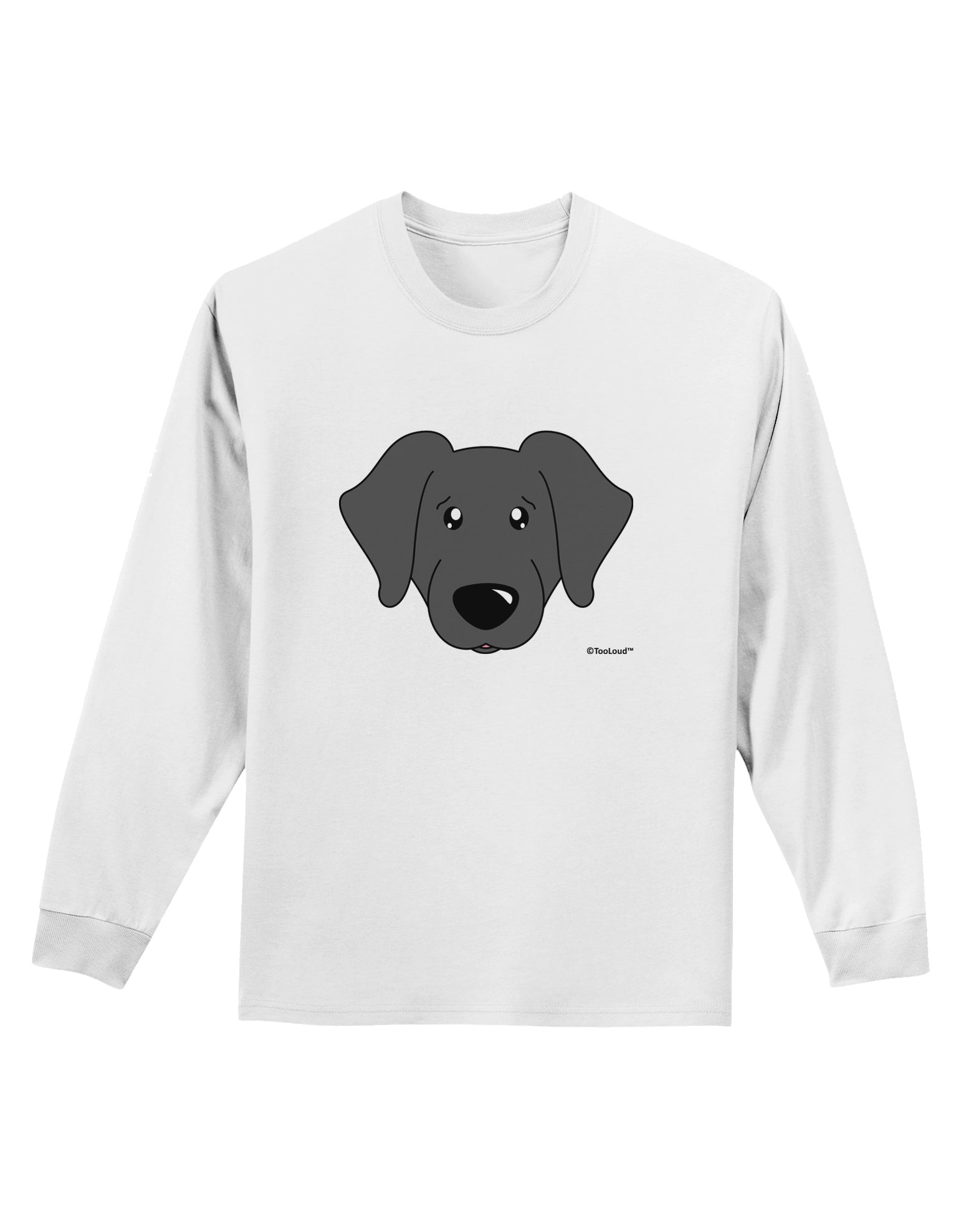 Cute Black Labrador Retriever Dog Adult Long Sleeve Shirt by TooLoud-Long Sleeve Shirt-TooLoud-White-Small-Davson Sales