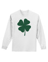 Lucky Four Leaf Clover St Patricks Day Adult Long Sleeve Shirt