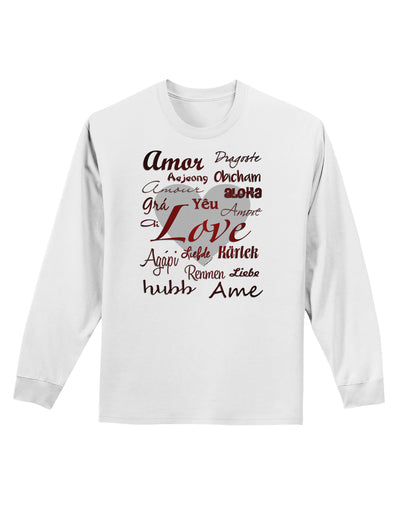 Love Languages Adult Long Sleeve Shirt by TooLoud-Long Sleeve Shirt-TooLoud-White-Small-Davson Sales