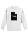 Utah - United States Shape Adult Long Sleeve Shirt by TooLoud-Long Sleeve Shirt-TooLoud-White-Small-Davson Sales