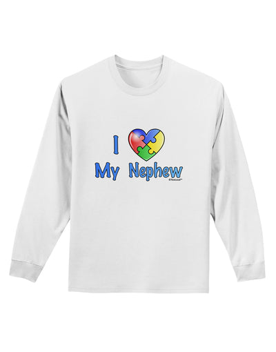 I Heart My Nephew - Autism Awareness Adult Long Sleeve Shirt by TooLoud-Long Sleeve Shirt-TooLoud-White-Small-Davson Sales