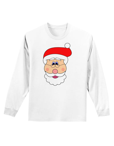 Santa Claus Face Christmas Adult Long Sleeve Shirt-Long Sleeve Shirt-TooLoud-White-Small-Davson Sales