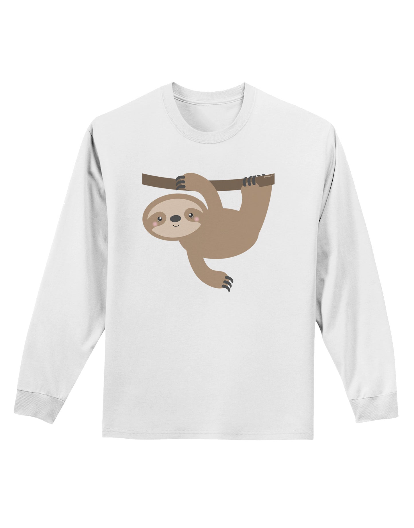 Cute Hanging Sloth Adult Long Sleeve Shirt-Long Sleeve Shirt-TooLoud-White-Small-Davson Sales