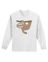 Cute Hanging Sloth Adult Long Sleeve Shirt-Long Sleeve Shirt-TooLoud-White-Small-Davson Sales