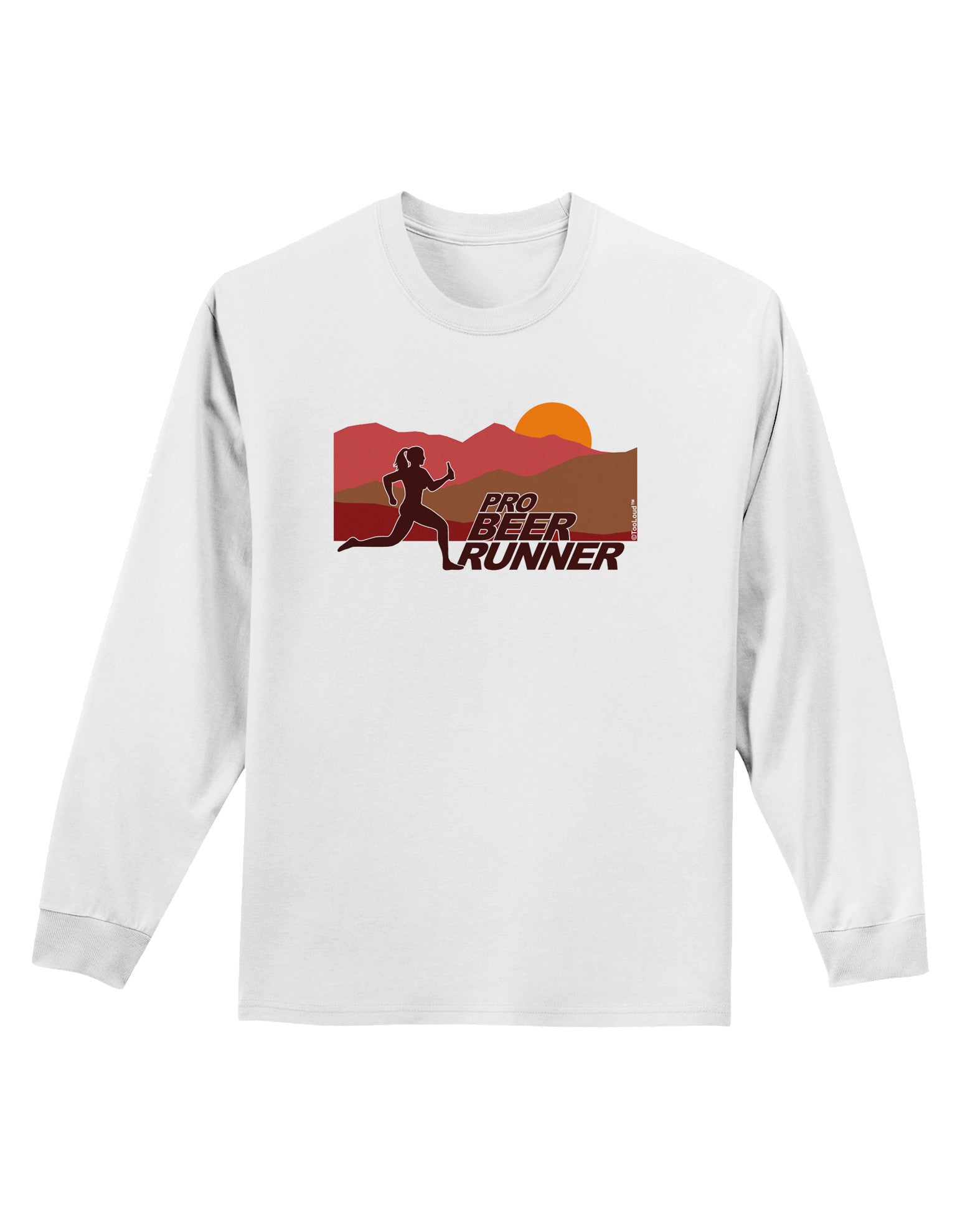 Pro Beer Runner Woman Adult Long Sleeve Shirt-Long Sleeve Shirt-TooLoud-White-Small-Davson Sales
