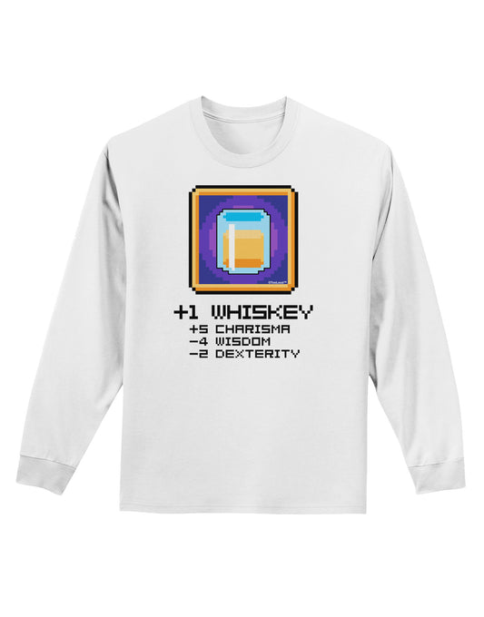 Pixel Whiskey Item Adult Long Sleeve Shirt-Long Sleeve Shirt-TooLoud-White-Small-Davson Sales