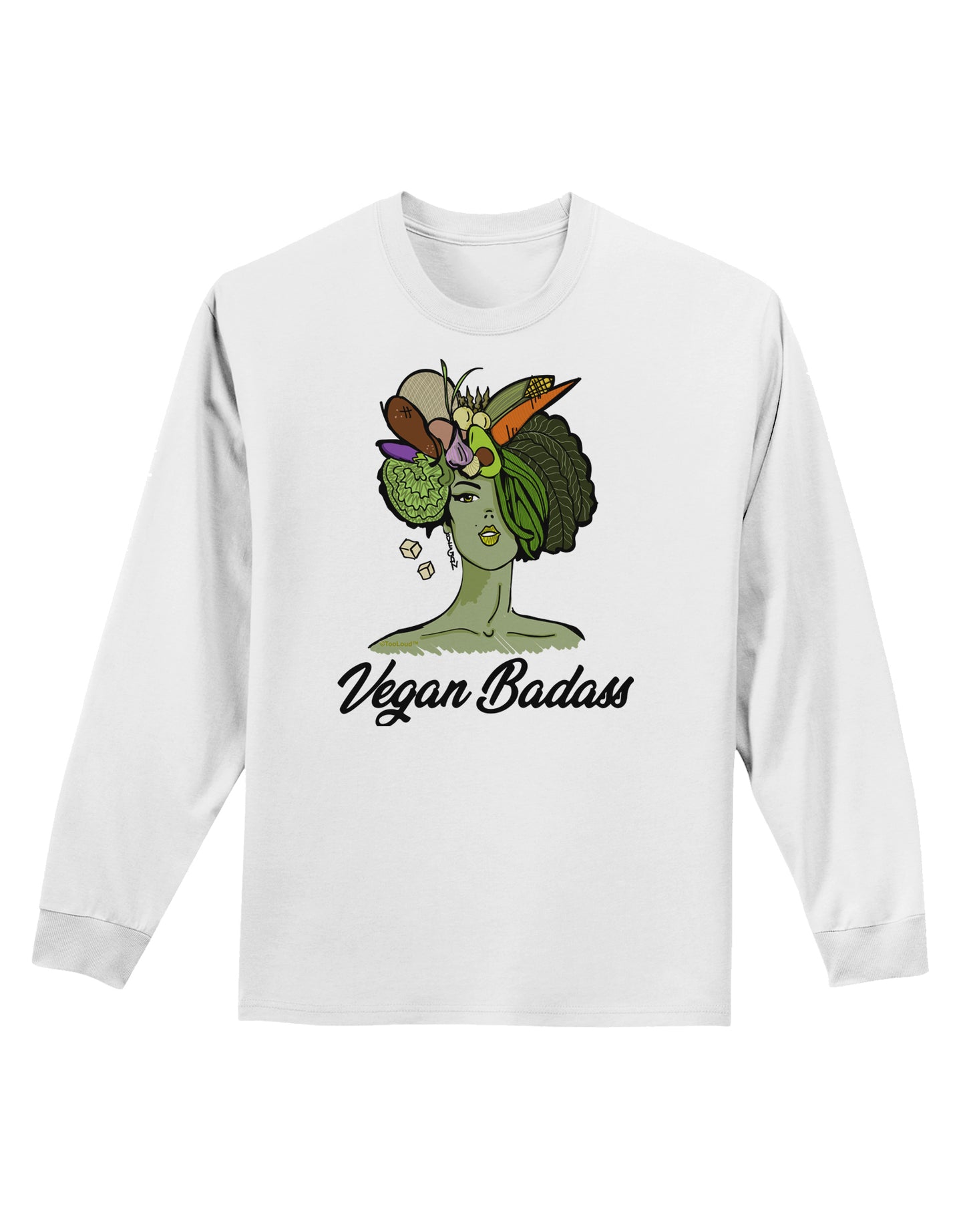Vegan Badass Adult Long Sleeve Shirt-Long Sleeve Shirt-TooLoud-White-Small-Davson Sales