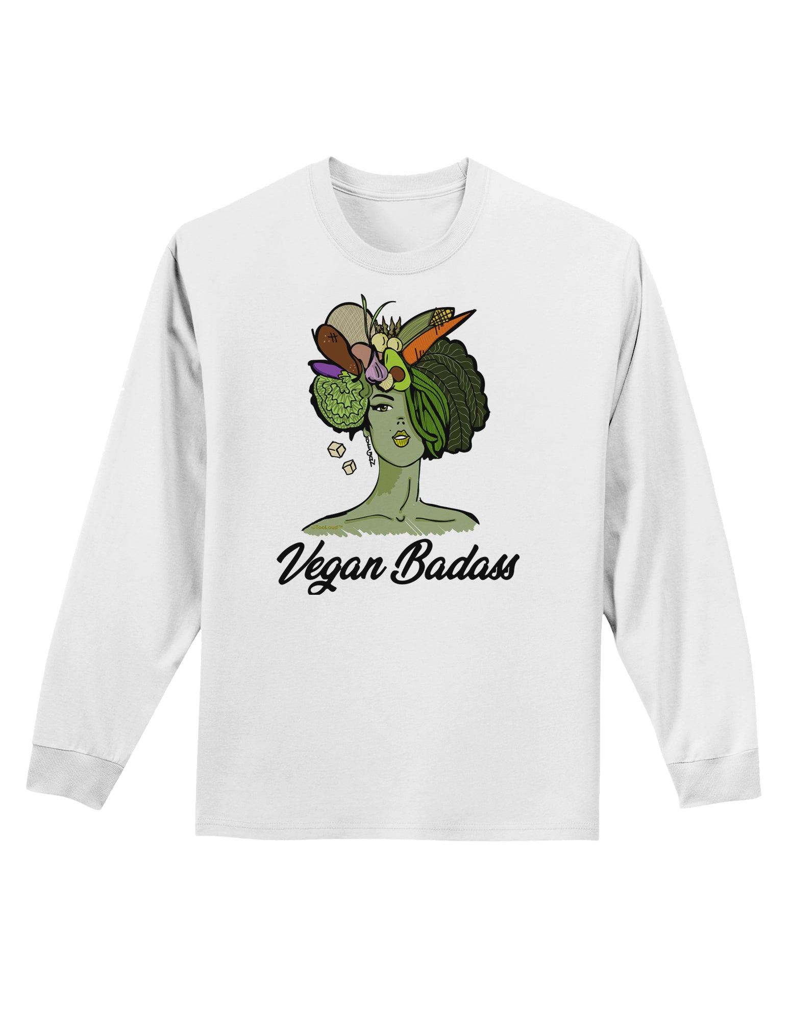 Vegan Badass Adult Long Sleeve Shirt-Long Sleeve Shirt-TooLoud-White-Small-Davson Sales