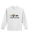 I Heart My German Shepherd Adult Long Sleeve Shirt-Long Sleeve Shirt-TooLoud-White-Small-Davson Sales