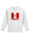 Peru Flag Adult Long Sleeve Shirt-Long Sleeve Shirt-TooLoud-White-Small-Davson Sales