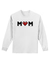 Mom Pixel Heart Adult Long Sleeve Shirt-Long Sleeve Shirt-TooLoud-White-Small-Davson Sales