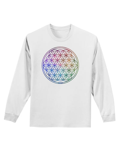 Flower of Life Circle Adult Long Sleeve Shirt-Long Sleeve Shirt-TooLoud-White-Small-Davson Sales