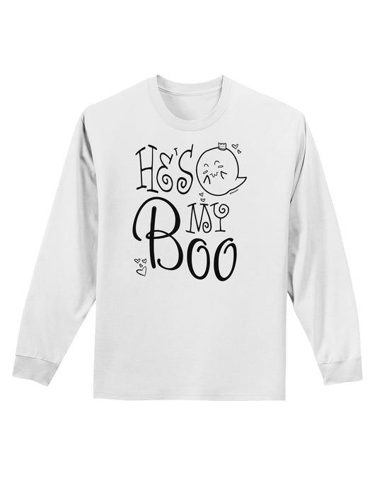 He's My Boo Adult Long Sleeve Shirt-Long Sleeve Shirt-TooLoud-White-Small-Davson Sales