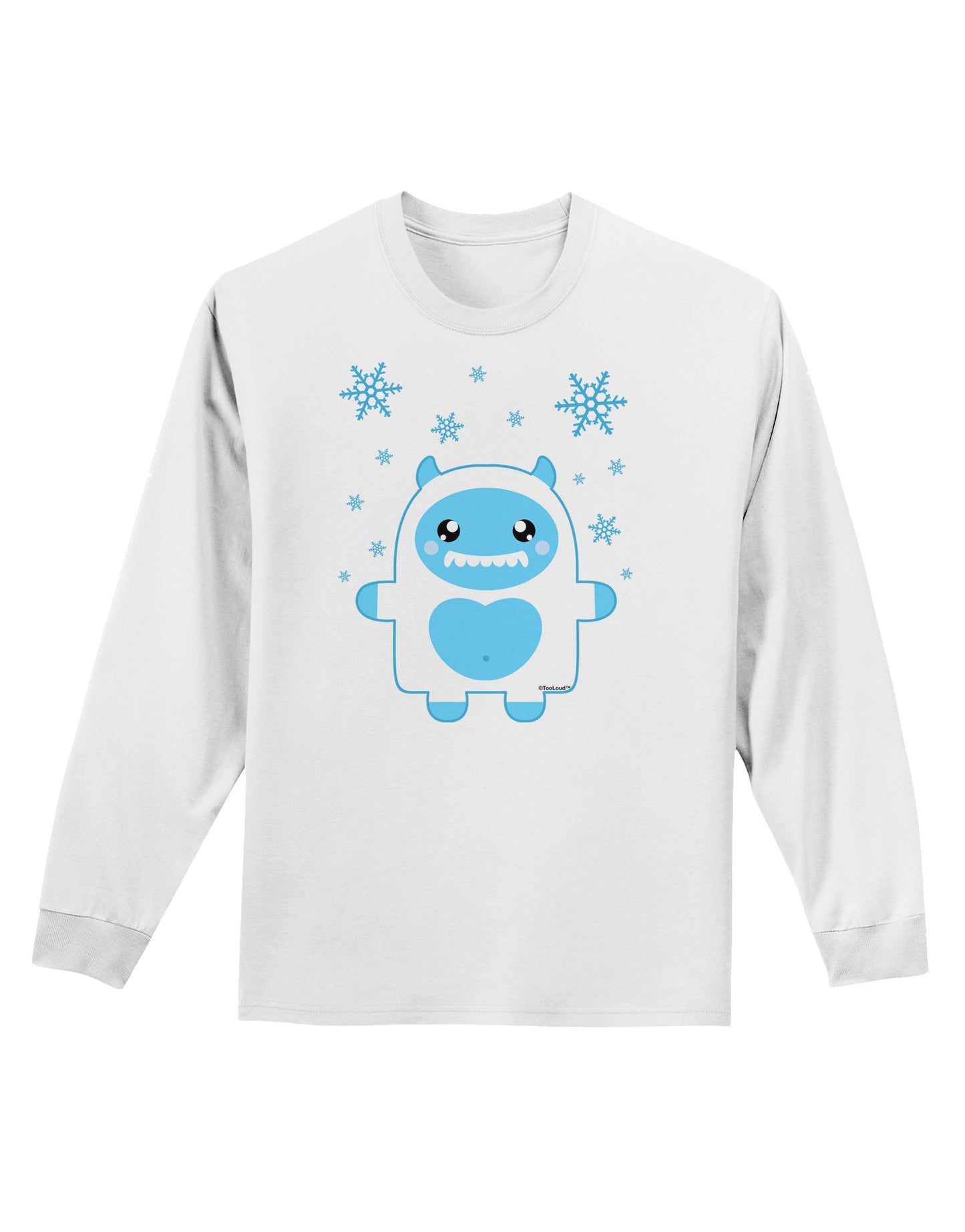 Cute Abominable Snowman Boy Yeti - Christmas Adult Long Sleeve Shirt-Long Sleeve Shirt-TooLoud-White-Small-Davson Sales