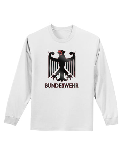 Bundeswehr Logo with Text Adult Long Sleeve Shirt-Long Sleeve Shirt-TooLoud-White-Small-Davson Sales