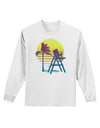 LA Beach Silhouette Letters Adult Long Sleeve Shirt-Long Sleeve Shirt-TooLoud-White-Small-Davson Sales