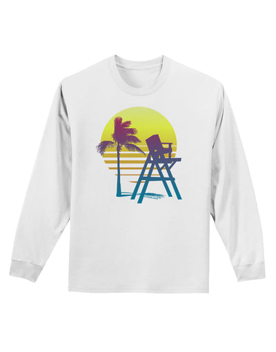 LA Beach Silhouette Letters Adult Long Sleeve Shirt-Long Sleeve Shirt-TooLoud-White-Small-Davson Sales