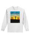 Three Crosses Sunrise - He Is Risen Adult Long Sleeve Shirt by TooLoud-Long Sleeve Shirt-TooLoud-White-Small-Davson Sales