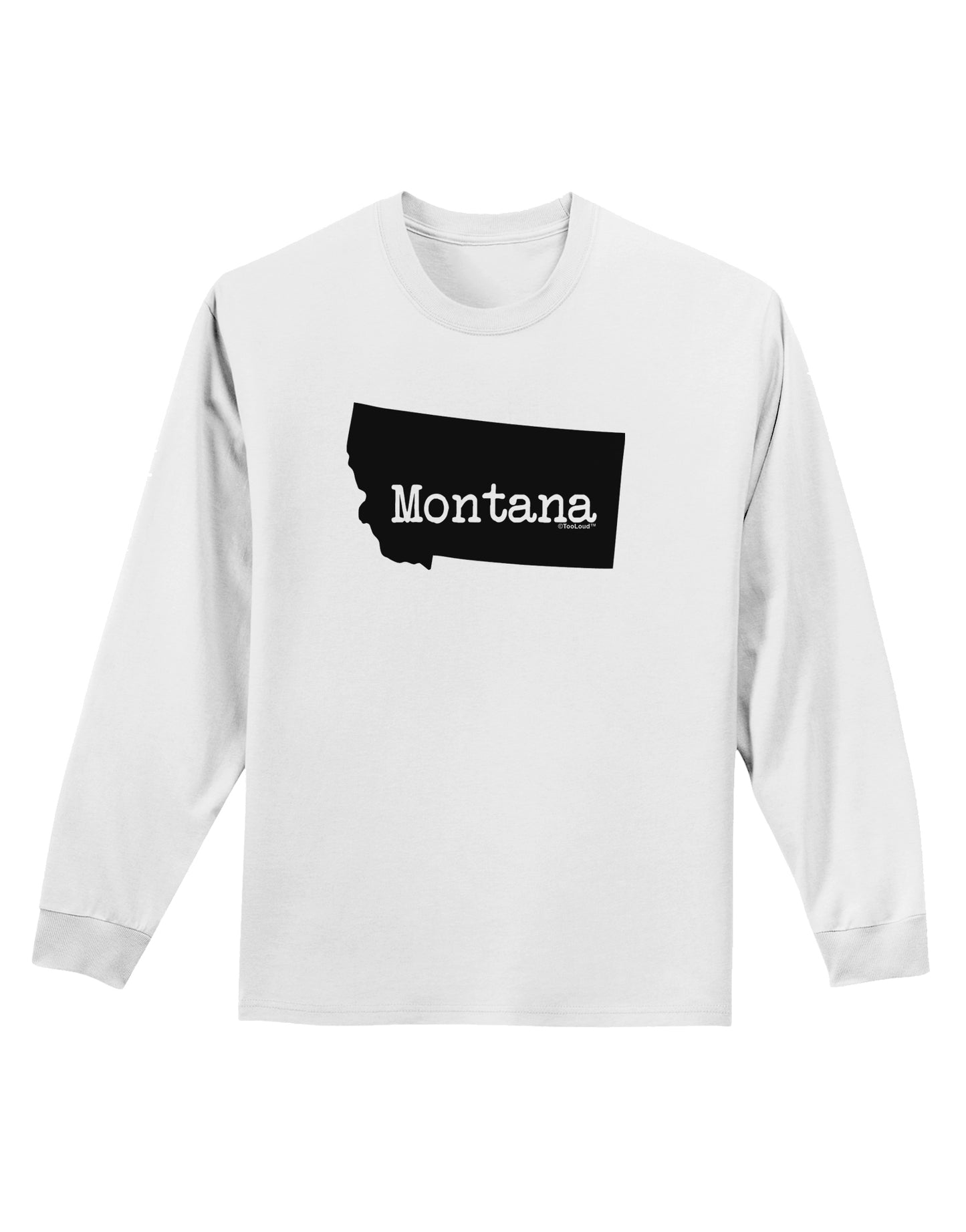 Montana - United States Shape Adult Long Sleeve Shirt by TooLoud-Long Sleeve Shirt-TooLoud-White-Small-Davson Sales